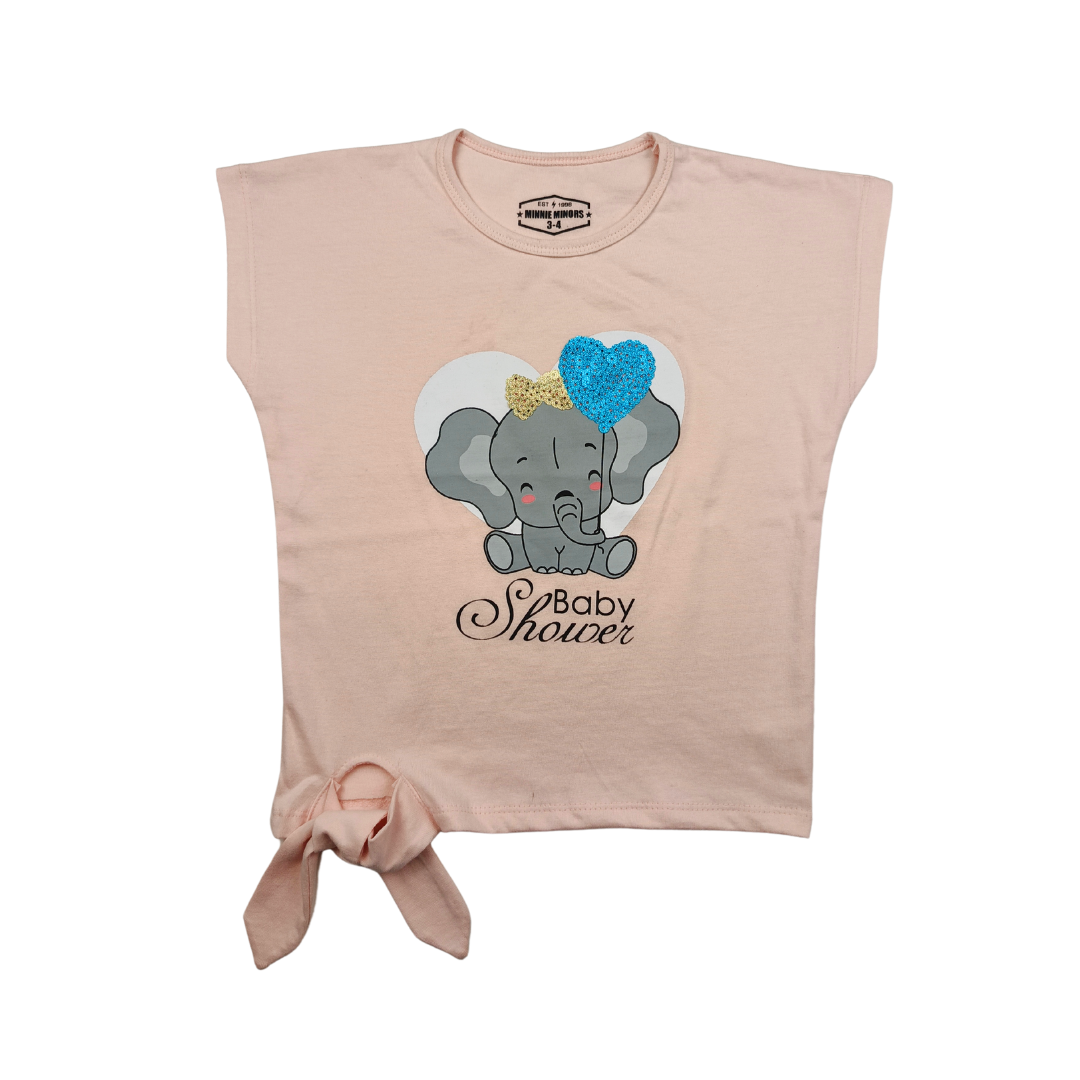 Peach Aine Girls Sequin Tee