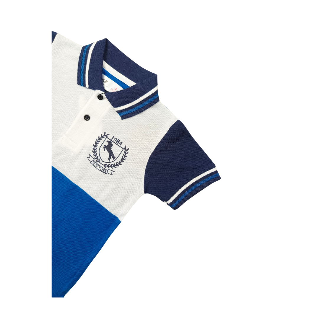 Mustang Color Block Boys Polo Shirt