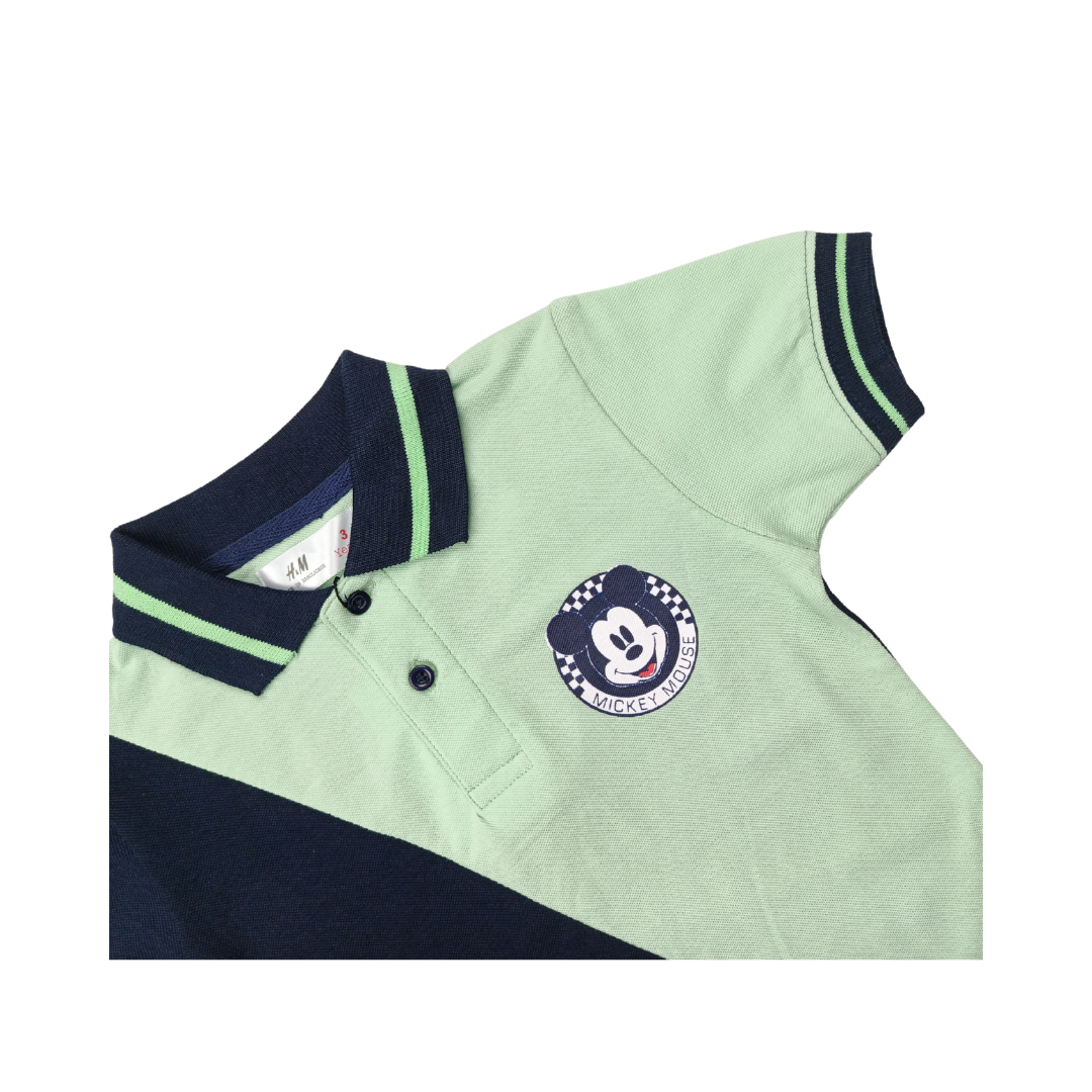 Mickey Tropical Green Boys Polo Shirt