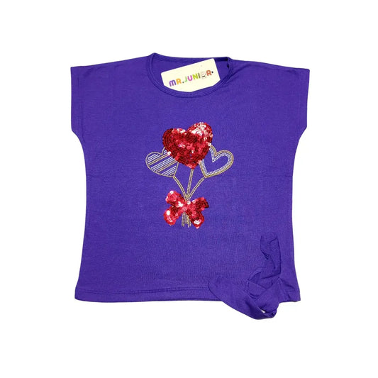 Purple Heart Girls Sequin Tee