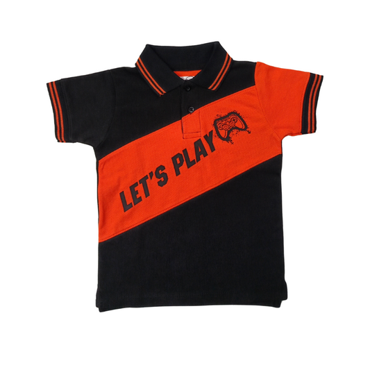 Black/Orange Boys Polo Shirt