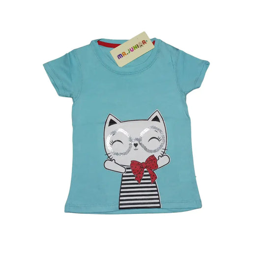 Sky Kitty Girls Sequin Tee