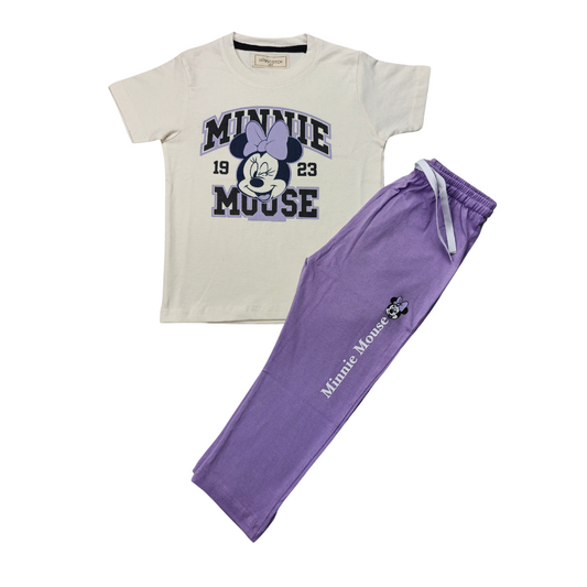 Purple/white Minnie Mouse Tracksuit