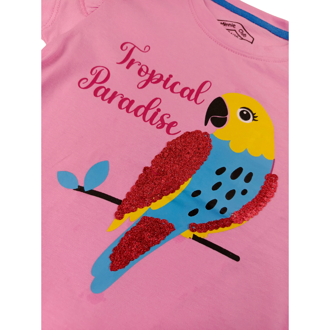 Paradise Pink Girls Sequin Tee