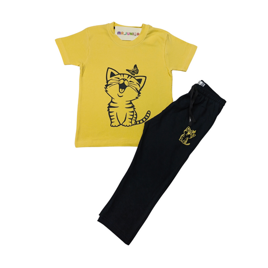 Yellow Smiling Cat Tracksuit