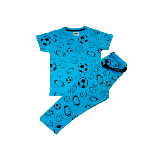 Cerulean Football 2-piece Pajama Set